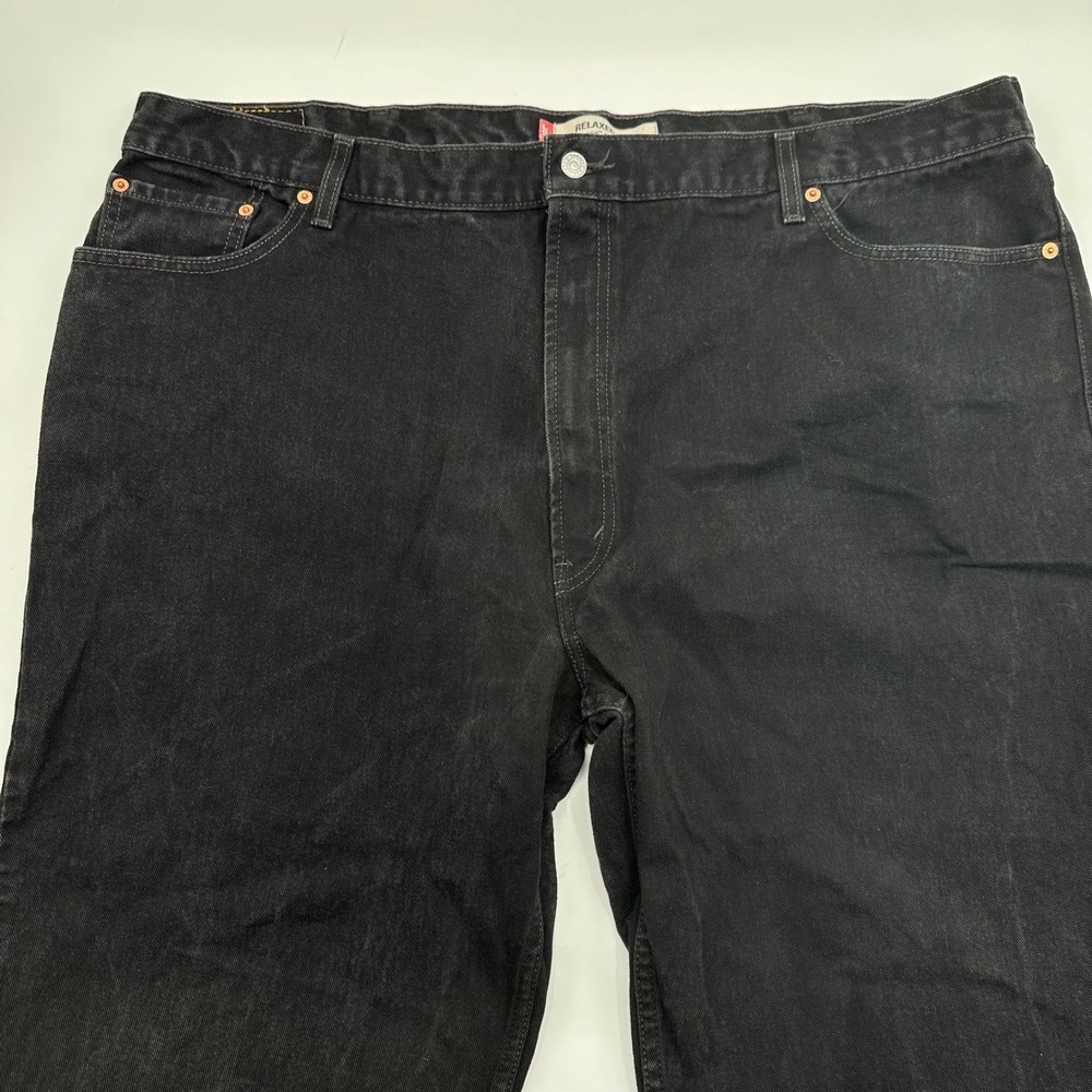 Levis‎ 550 Relaxed Fit Black Denim Jeans Mens W48 L30 (Actual 45x29) Grunge VTG
